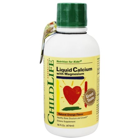 El calcio ChildLife líquido con sabor magnesio Natural Orange 16 fl.