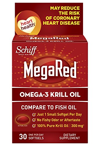 MegaRed Omega 3 Krill aceite 100% puro Krill antártico aceite óptima combinación de Omega 3 ácidos grasos-300mg/cápsula, 1 mes, 30 cápsulas