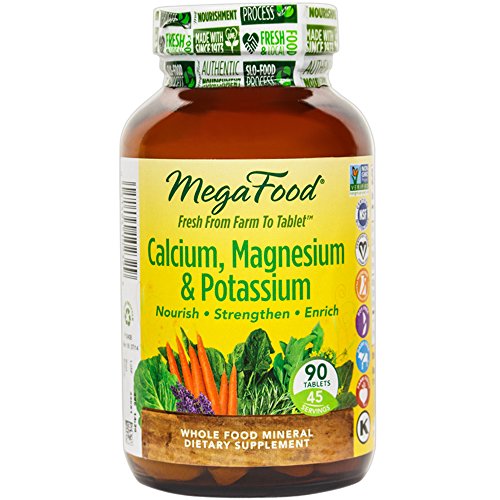 MegaFood - calcio, magnesio y potasio, soportes sanos los huesos y músculos, 90 tabletas (envasado de alta calidad)