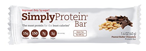 Simplemente barra de proteína, mantequilla de maní Chocolate, GF y vegano, 1,4 onzas (paquete de 15)