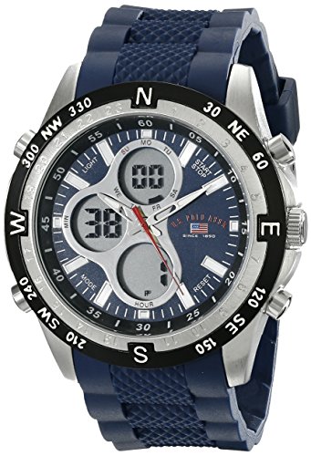 US9137 silicona azul deporte Digital analógico reloj U.S. Polo Assn. hombres Sport