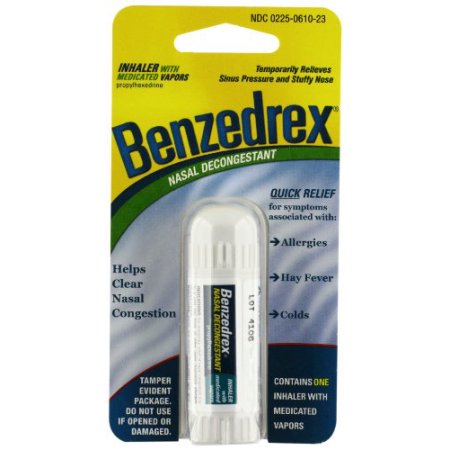 4 Pack - BENZEDREX Inhalador Nasal Congestion Relief seno Alergias fríos 1 Cada