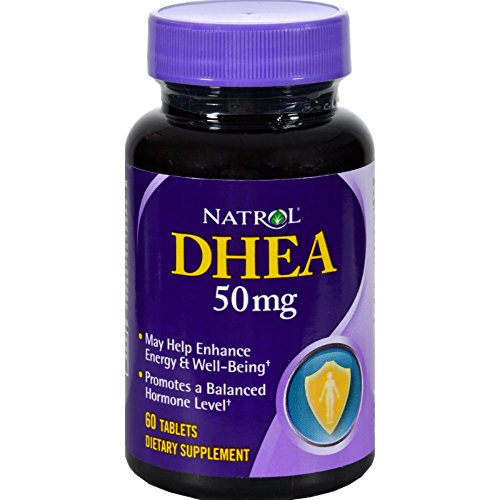 Natrol DHEA - 50 mg - 60 pastillas vegetarianas - promueve un equilibrio hormonal - 100% vegetariano - puede ayudar a apoyar la salud en general