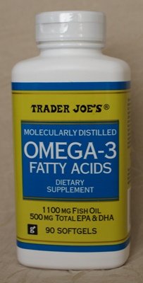 Ácidos grasos Omega-3 aceite de pescado 1100mg Trader Joe, 90softgels