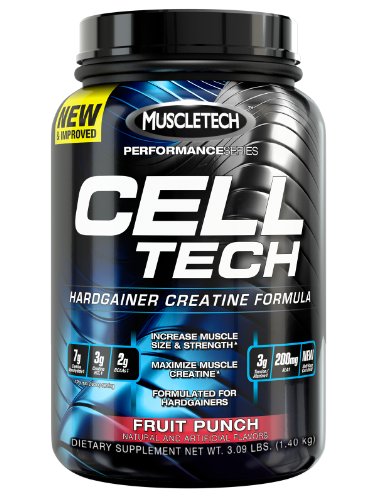 MuscleTech Cell Tech, creatina Hardgainer fórmula, Fruit Punch, 3,09 libras (1.4 kg)