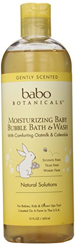 Babo botánicos hidratante baño de burbujas y lavado, 15oz - Natural y orgánico del bebé, piel sensible, piel seca, Eczema