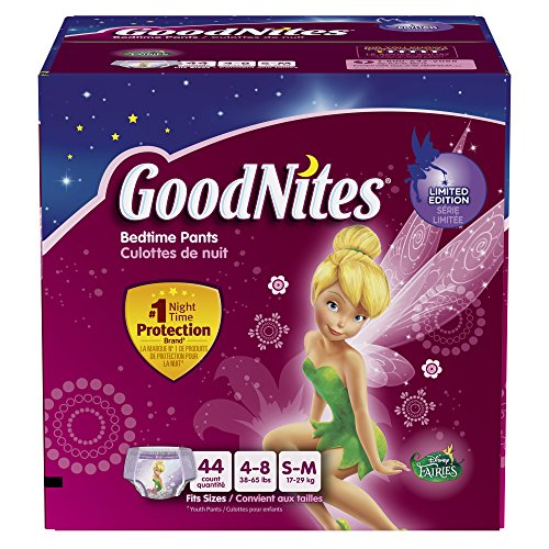 Goodnites dormir pantalones para chicas, pequeñas y medianas, Conde 44