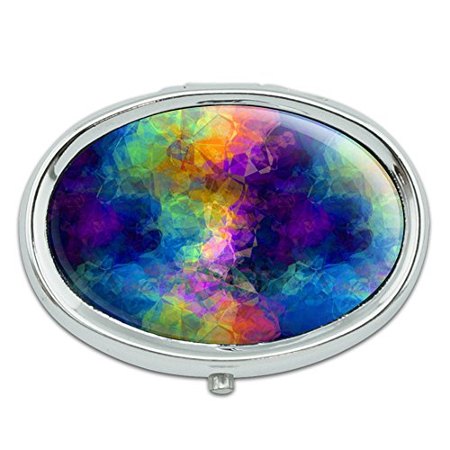 Arco iris prisma Metal Oval caso pastillero