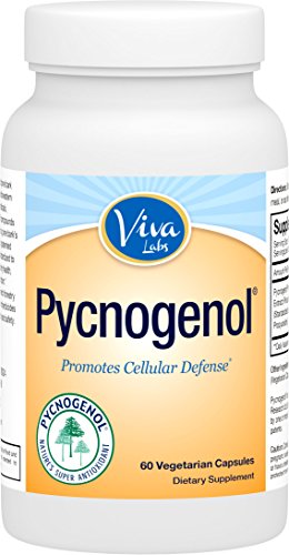 Viva laboratorios Pycnogenol - Extracto de corteza de pino francés patentado, 100mg, 60 cápsulas vegetales