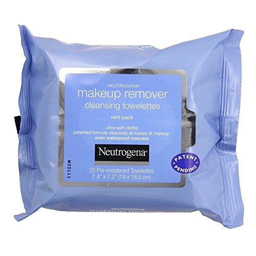 Removedor de maquillaje de Neutrogena limpieza toallitas húmedas, 25 ct, Pack 2