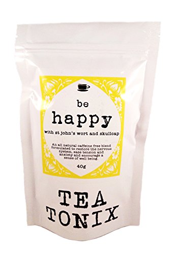 SER feliz té para la depresión y el alivio del estrés con la hierba de San Juan, verbena y escutelaria 40g - para restaurar el sistema nervioso, aliviar la tensión y la ansiedad y promover un sentido de bienestar por té Tonix