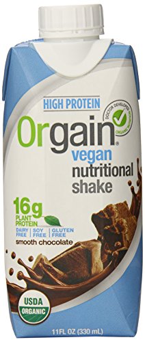 Batido nutricional de Orgain vegano, Chocolate liso, 11 onzas (Pack de 12)