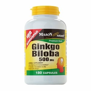 Mason Natural Ginkgo Biloba 500 mg 180 cápsulas ea