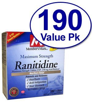 Simplemente derecha ranitidina, antiácido 150 Mg 190 tabletas cuenta - en comparación con Zantac 150