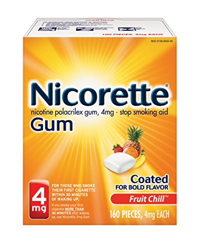 Miligramo de Nicorette nicotina goma de mascar frutas Chill 4 cuenta dejar de fumar ayuda 160
