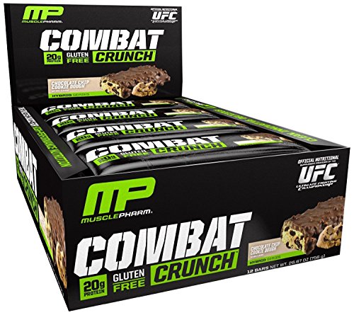 Combate barritas Crunch por MusclePharm - baja en carbohidratos, alta proteína de construcción muscular suplemento (12 barras) (masa de galletas de chispas de Chocolate)