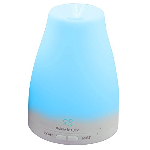 Difusor del aceite esencial para aromaterapia - 100 ml Premium Aroma humidificador de vapor frío con cambio de luces de colores LED, apagado automático sin agua y niebla regulable modo