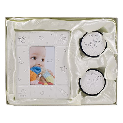 Foto de 2 x 3 marco primer diente primero Curl marfil Uni-sexo Baby Set de regalo