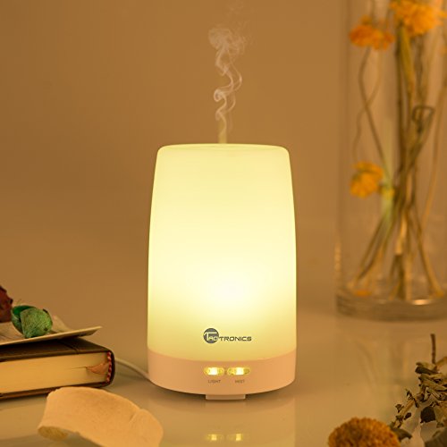 TaoTronics esenciales aceite difusor humidificador ultrasónico Portable de Aromaterapia difusor, difusor de Aroma con fresco de la niebla y Color cambiantes luces de LED, botones de silencio, 100ml