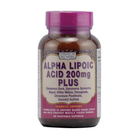 ONLY NATURAL ácido alfa lipoico Plus cápsulas 200 mg - 60 Ea