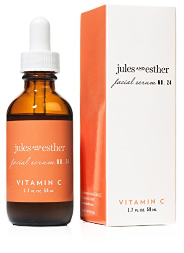 Jules y Esther vitamina C Serum con ácido hialurónico, 1,7 onzas, Natural y orgánico, el mejor Anti Envejecimiento Suero Facial, reducir líneas finas y arrugas, desvanecer el daño del sol y cicatrices de acné, apriete la piel, 18% de vitamina C + ácido hi