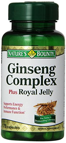 De la naturaleza Bounty Ginseng Complex y jalea real, 75 cápsulas