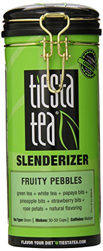 Tiesta té verde té, guijarros con sabor a fruta Slenderizer, 4,0 onzas