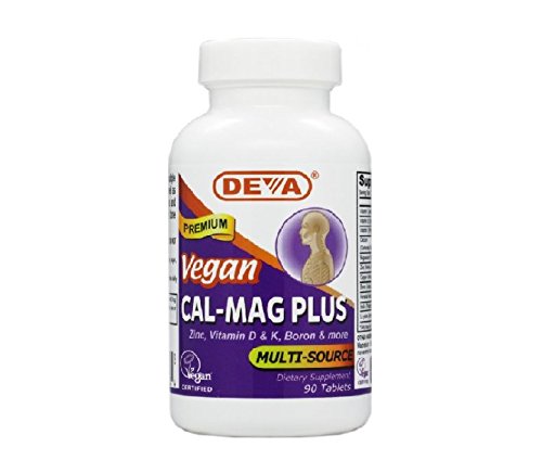 Deva vegana vitaminas calcio, magnesio más 90 tabletas (paquete de 2)