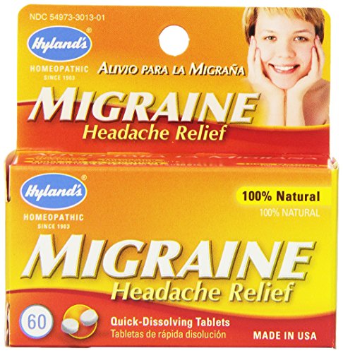 Tabletas de Hyland's migraña dolor de cabeza alivio, alivio Natural de la migraña, cuenta 60 (paquete de 4)