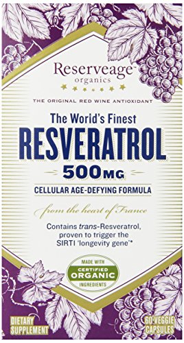 ReserveAge Resveratrol cápsulas vegetarianas, 500 Mg, 60-Conde