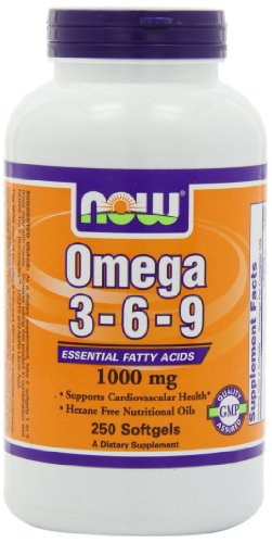 AHORA alimentos Omega 3-6-9 1000mg, 250 cápsulas