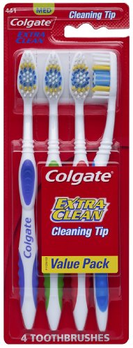 Colgate Extra Limpie el cepillo principal completo, medio, 4-Count (paquete de 3)