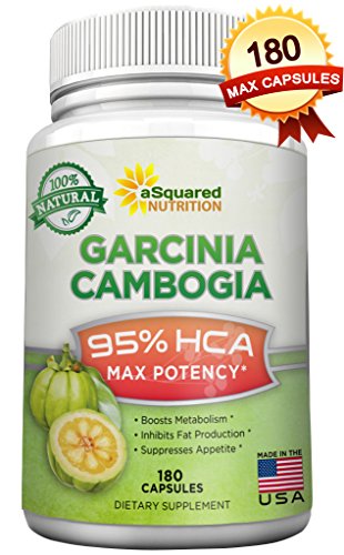 180 cápsulas de fuerza máxima de 100% - 95% HCA Garcinia Cambogia puro extracto - HCA, píldoras de suplemento de pérdida de peso extrema, apetito Suppressant XT, Slim bloqueador de carbohidratos, diurético, recomienda el Dr TV