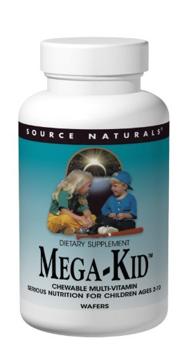Source Naturals Mega-Kid masticables multi-vitaminas, Natural Berry sabores, 120 obleas