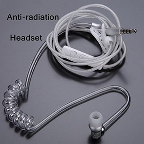 1 cada Natural energía iónica del disco y en blanco antiradiación Earbud hueco aire tubo Mono auricular de 3,5 mm