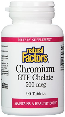 Factores naturales - cromo GTF quelato 500mcg, metabolismo de apoyo, cuenta 90