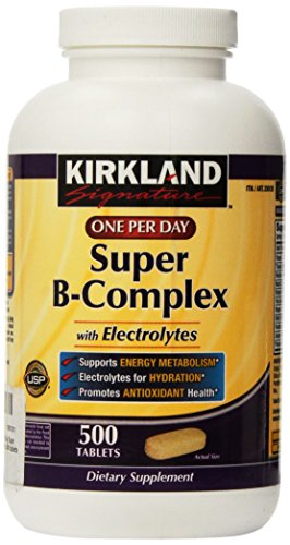 Kirkland Signature una por día Super complejo B con electrolitos, 500 comprimidos