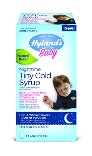 Baby jarabe frío durante la noche de Hyland's, alivio Natural de secreción nasal, congestión y falta de sueño, 4 onzas