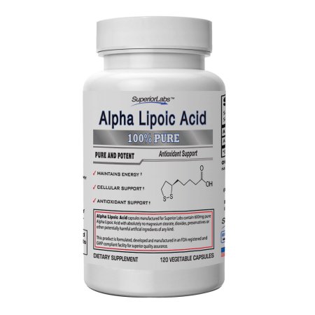  1 El ácido alfa lipoico - 600 mg Potente 120 Cápsulas vegetales - Hecho en EE.UU. 100% de garantía de