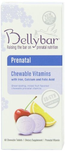 Bellybar vitaminas prenatales masticables, sabor de frutas, 60-Count (paquete de 3)