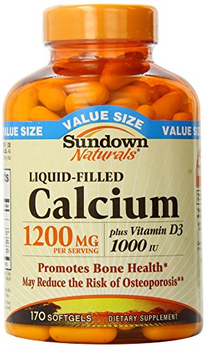 Sundown Naturals calcio más vitamina D3, llenas de líquido, 1200 mg, cápsulas, 170 ct.