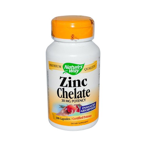 Forma Zinc quelato cápsulas de la naturaleza, 30 mg, cuenta 100