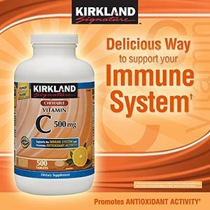 Kirkland vitamina C (500 mg), tabletas masticables, naranja 500-Conde, picantes