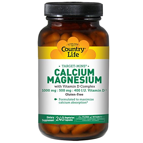 País vida, calcio magnesio, w/Vitamin D complejo, 240 gorras de Veggie