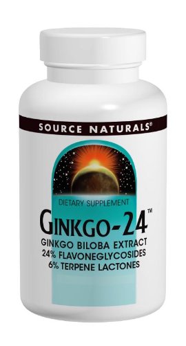 Source Naturals 24 Ginkgo Biloba extracto 60 Mg, 60 comprimidos
