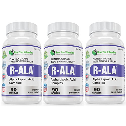R -ALA glucosa saludable metabolismo R-el ácido alfa lipoico 200mg 270 capsulas 3 botellas