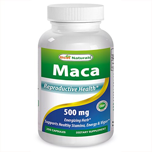 Mejor productos naturales Maca cápsulas, 500 mg, 250 cuenta