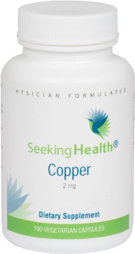 Cobre | Proporciona 2 mg de cobre por porción | 100 cápsulas vegetarianas | No-GMO | Sin estearato de magnesio | Médico formulado | Busca salud