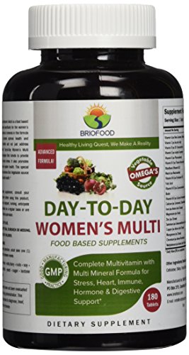 Briofood, Multi-día a día de la mujer, alimentos base multivitamínica con omegas de origen vegetal, 180 comprimidos
