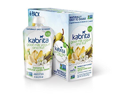 Kabrita cabra leche yogur y fruta - plátano Natural y la vaina de vainilla - 4 oz - 6 pk